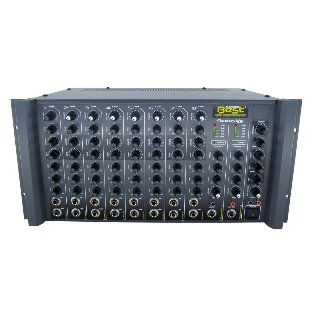 Acoustic 2x300W Stereo 8 Knl - Reverb -2x100V Sistem